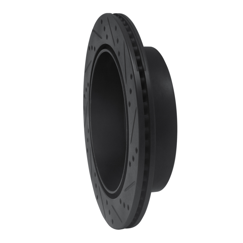 Dodge Durango Brake Rotor (1) - Rear Left - R1 Concepts - Drilled & Slotted - Black - 2003